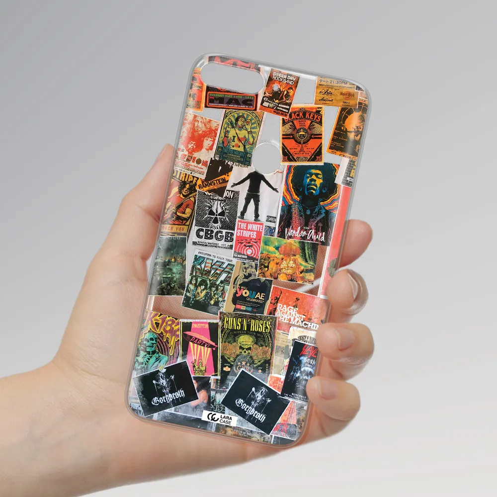 a collection of posters on a wall Huawei Y7 Prime 2018 Clear TPU Case