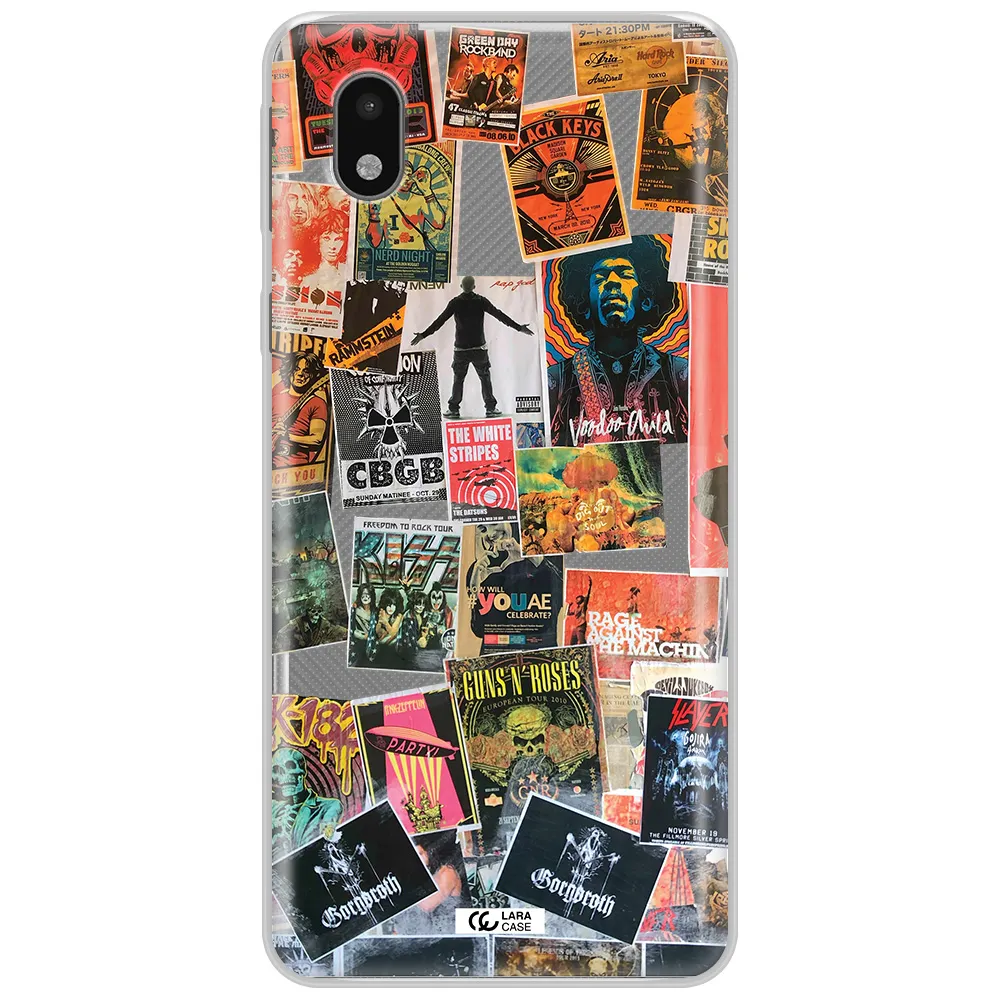 A Collection Of Posters On A Wall Samsung A01 Core Clear Tpu Case