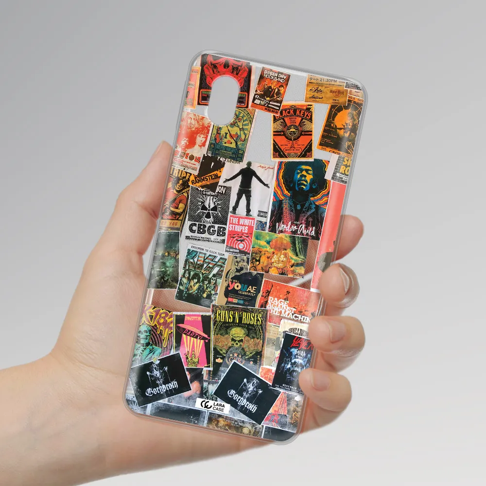 A Collection Of Posters On A Wall Samsung A01 Core Clear Tpu Case