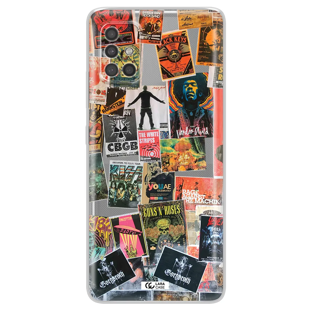A Collection Of Posters On A Wall Samsung A40S Clear Tpu Case