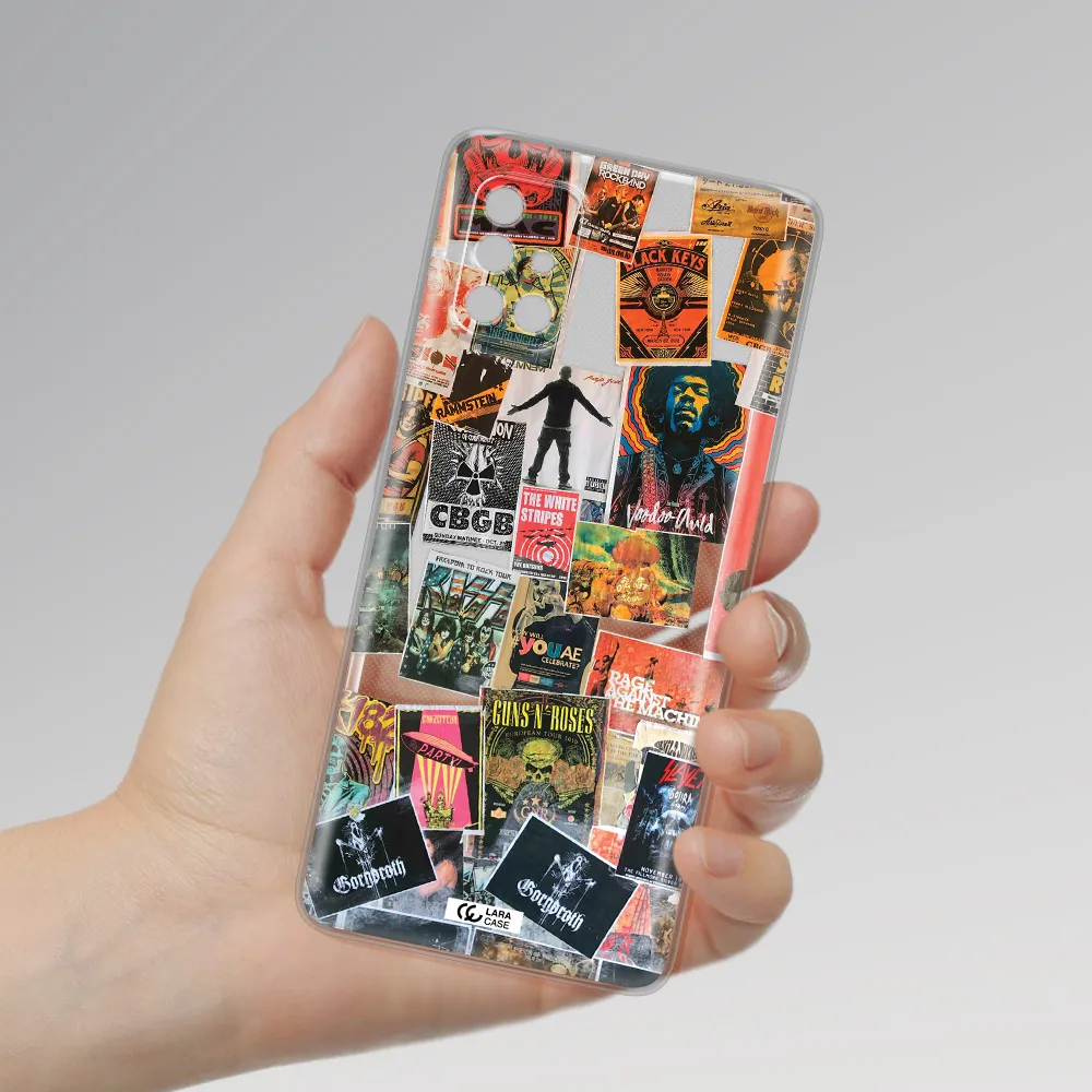 A Collection Of Posters On A Wall Samsung A40S Clear Tpu Case