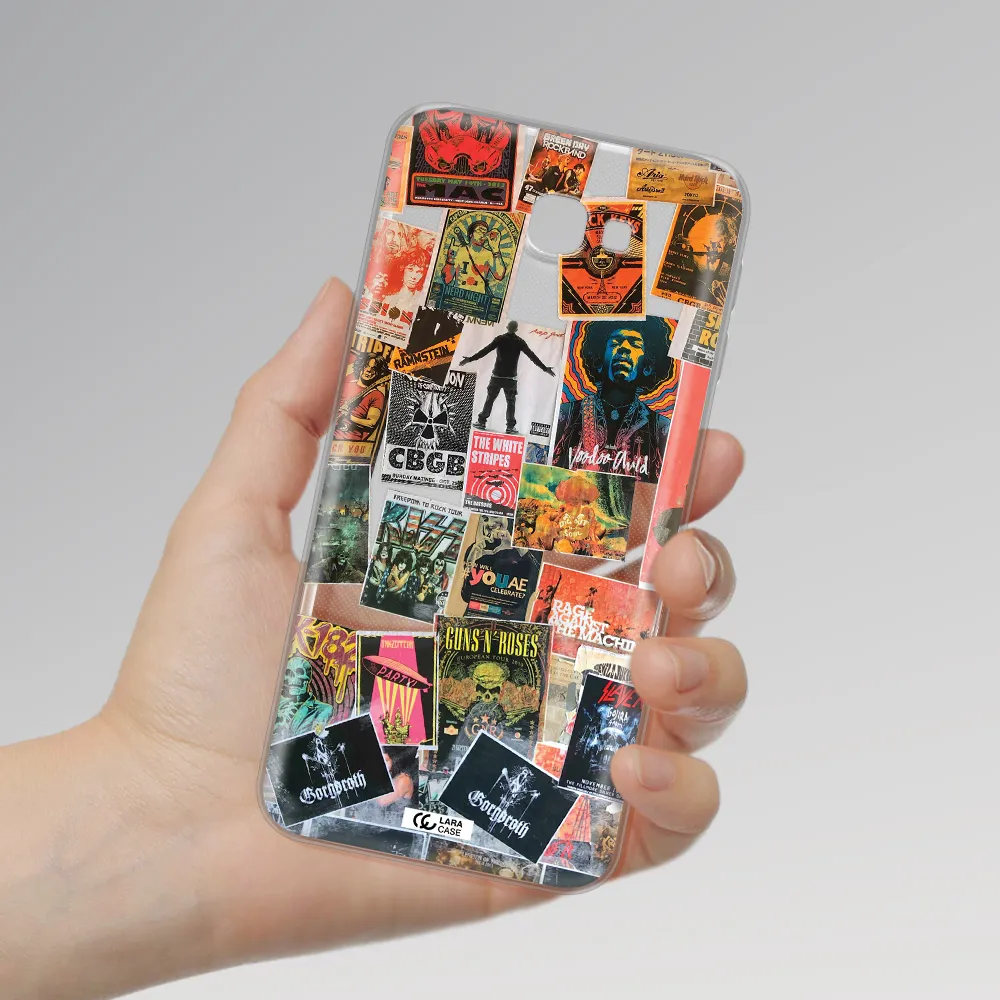 a collection of posters on a wall Samsung J5 Prime Clear TPU Case