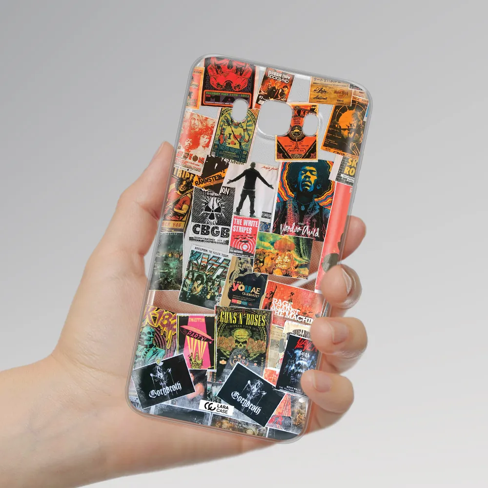 a collection of posters on a wall Samsung J7 2016 Clear TPU Case