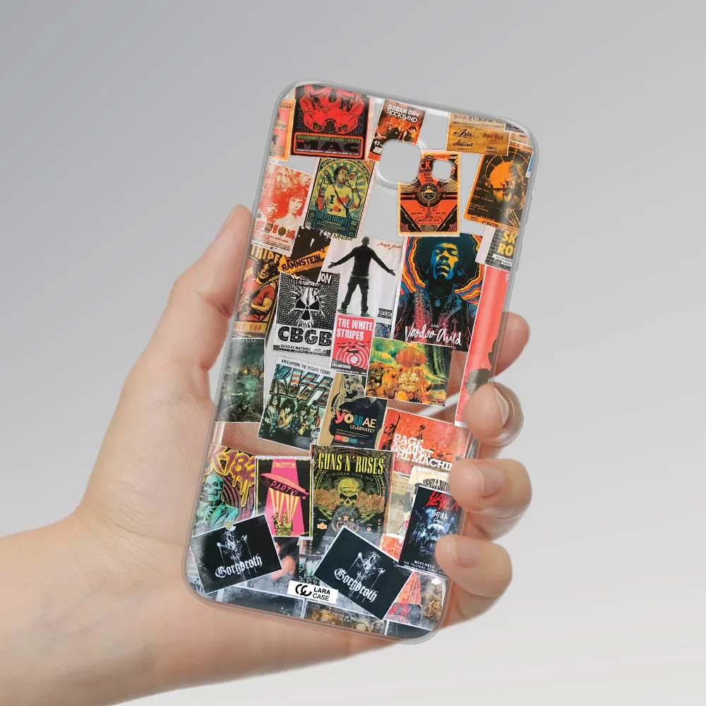 a collection of posters on a wall Samsung J7 Prim Clear TPU Case