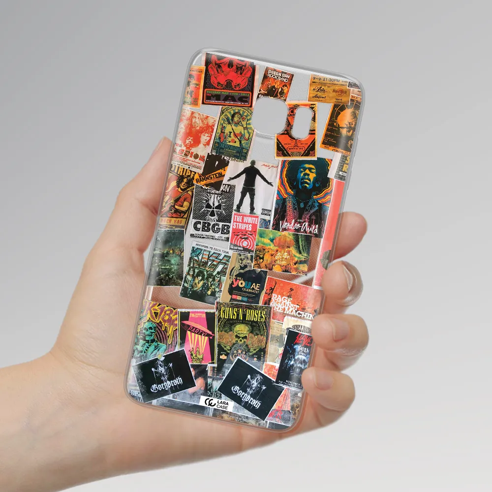 a collection of posters on a wall Samsung Note 5 Clear TPU Case