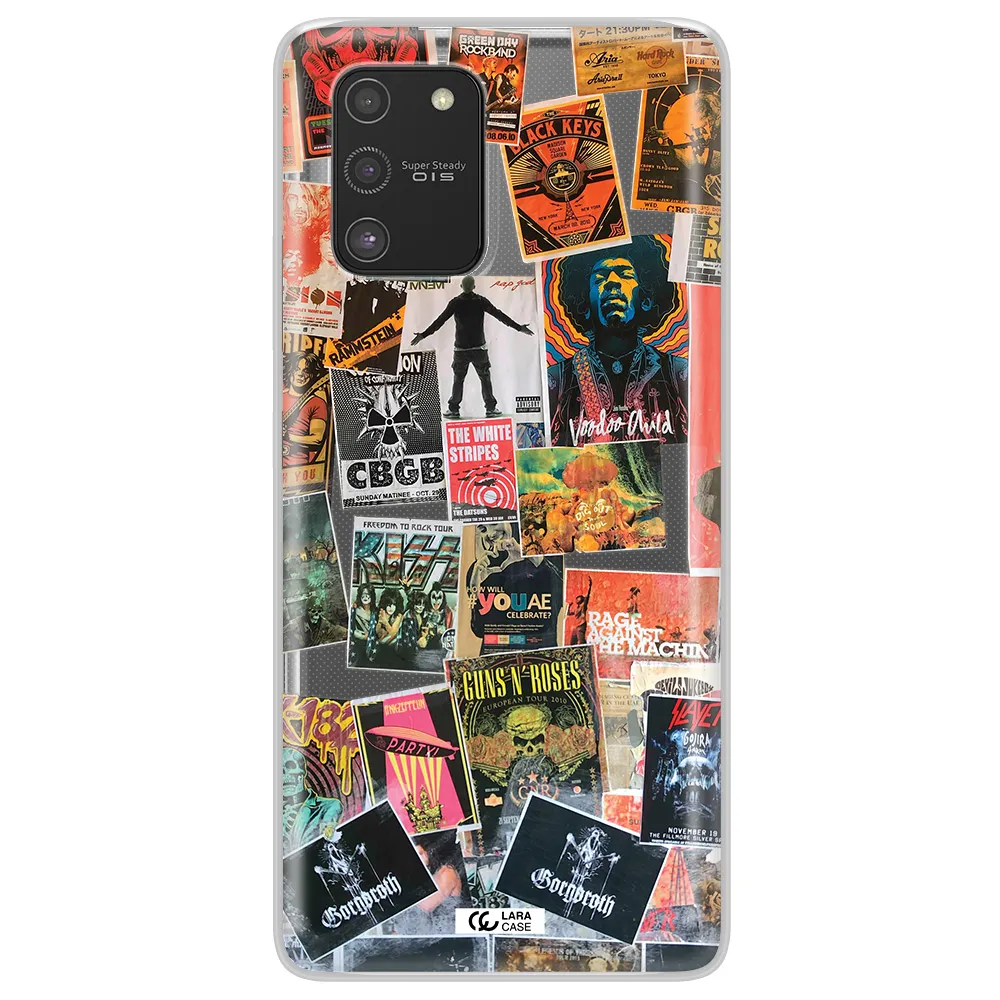 a collection of posters on a wall Samsung S10 Lite Clear TPU Case