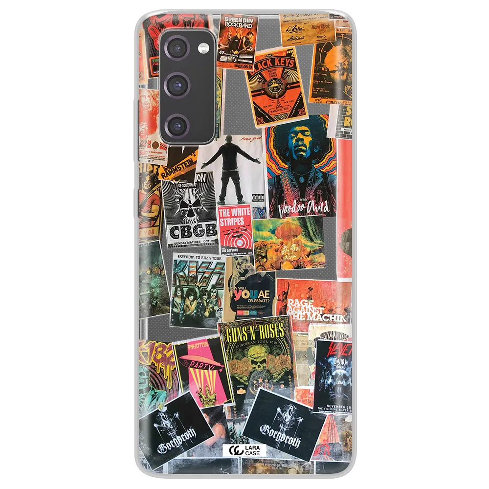 a collection of posters on a wall Samsung S20 Fe Clear TPU Case