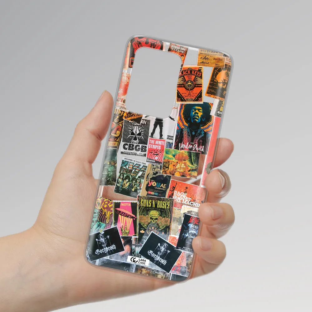a collection of posters on a wall Samsung S20 Ultra Clear TPU Case