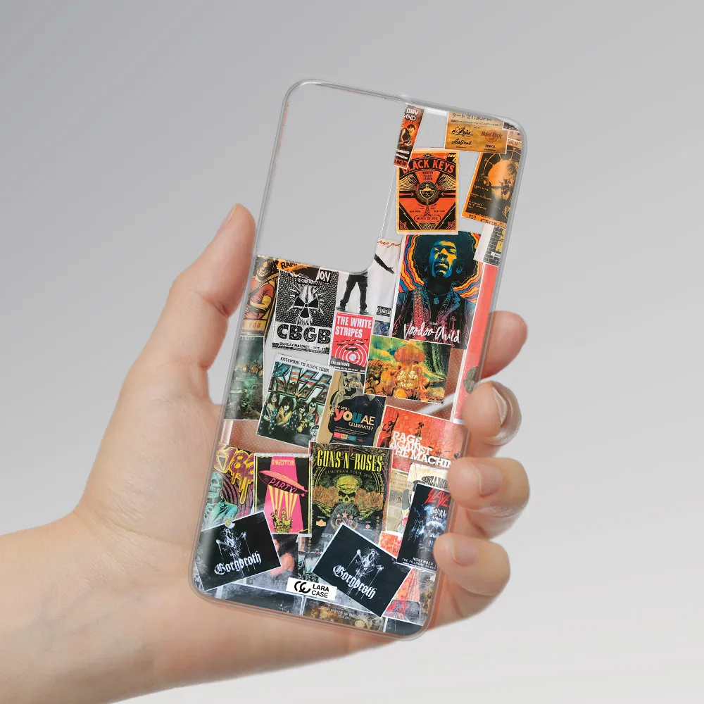 a collection of posters on a wall Samsung S21 Ultra Clear TPU Case