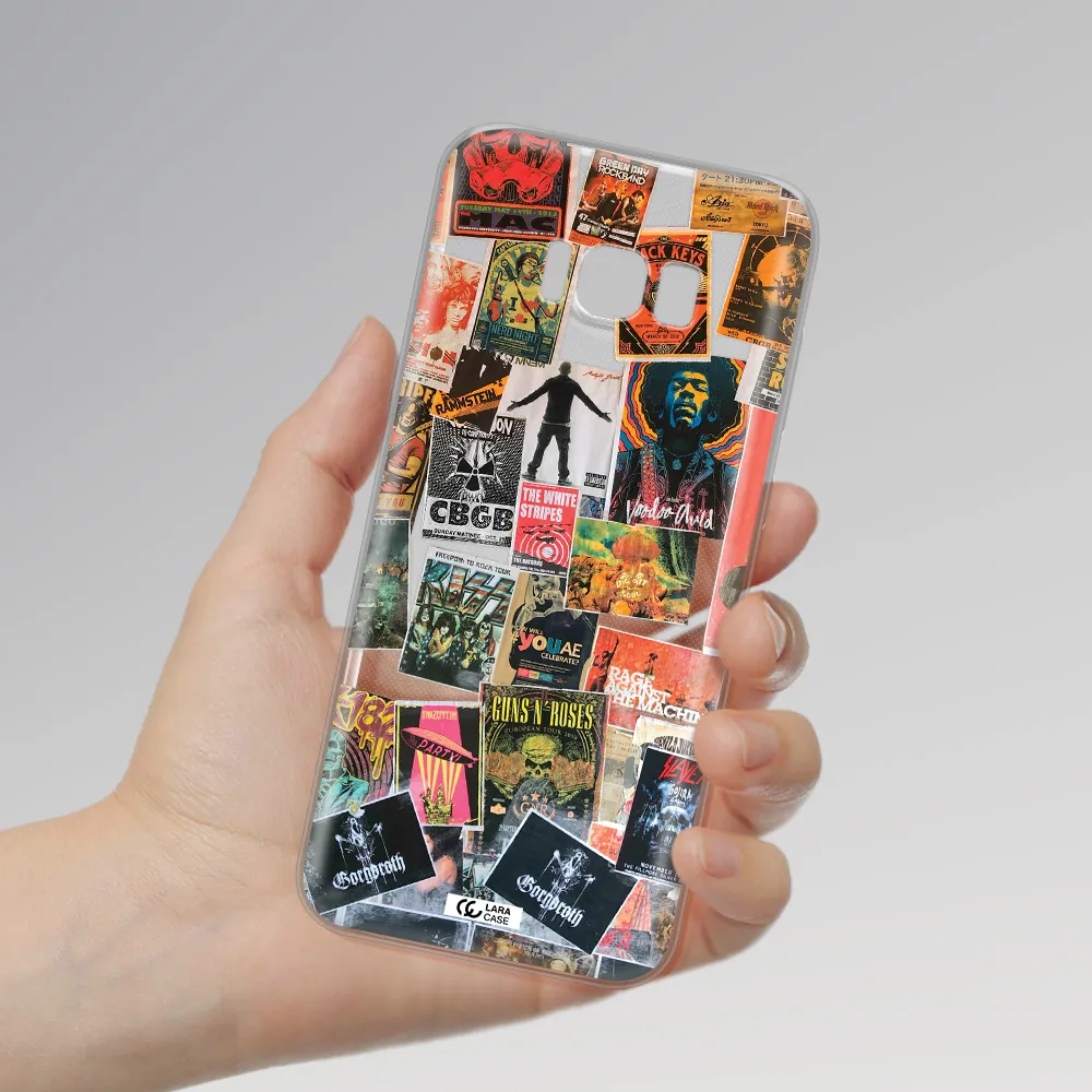a collection of posters on a wall Samsung S8 Clear TPU Case