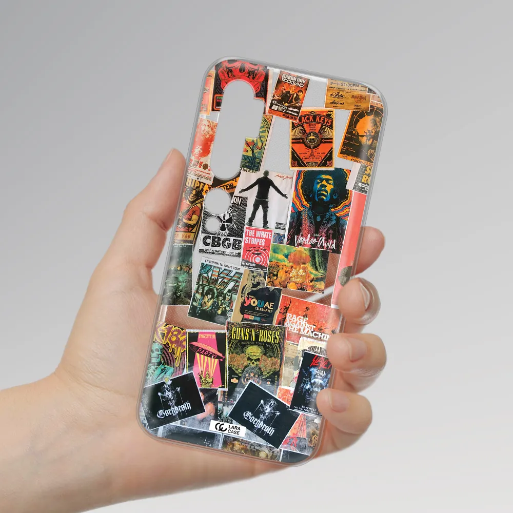 a collection of posters on a wall Xiaomi Mi Note 10 Clear TPU Case