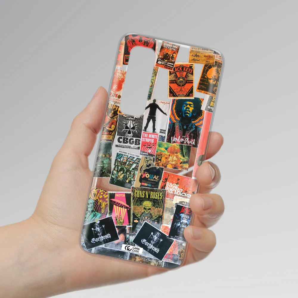 a collection of posters on a wall Xiaomi Mi Note 10 Lite Clear TPU Case