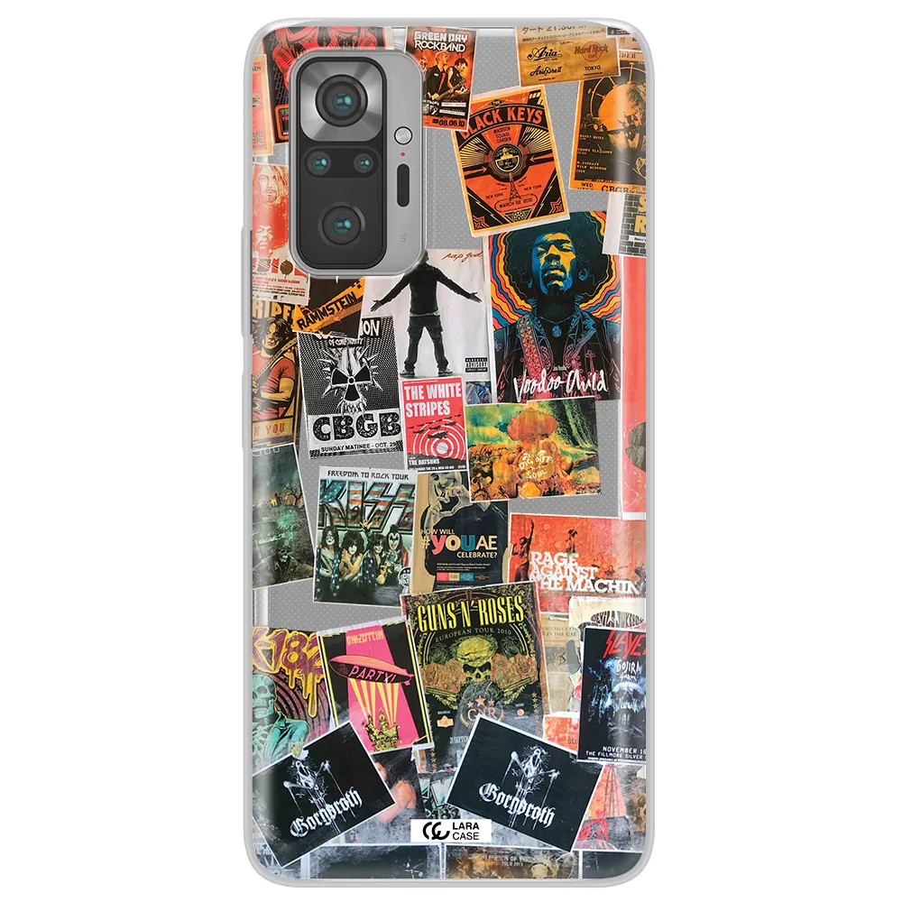 a collection of posters on a wall Xiaomi Note 10 Pro Clear TPU Case