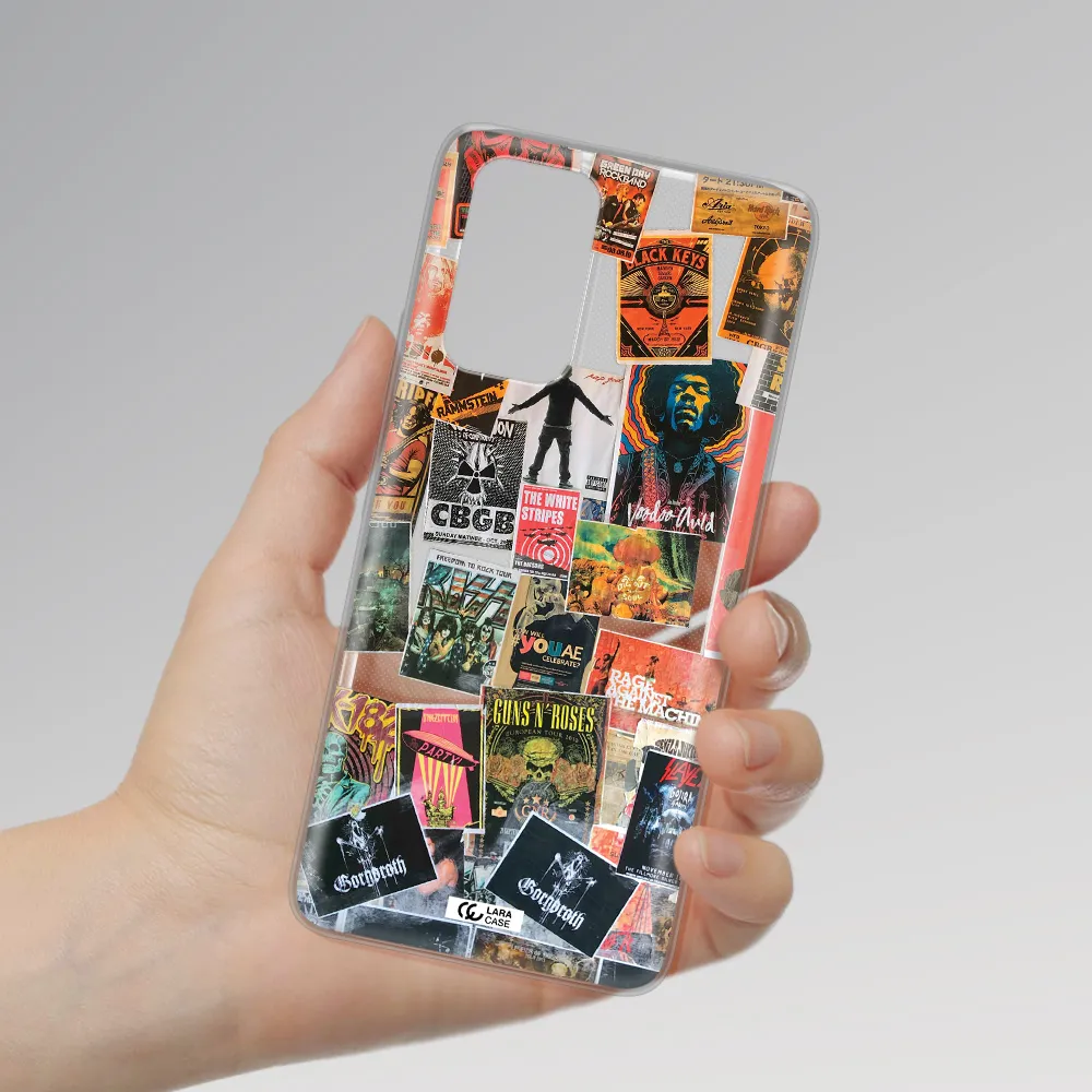 a collection of posters on a wall Xiaomi Note 10 Pro Clear TPU Case