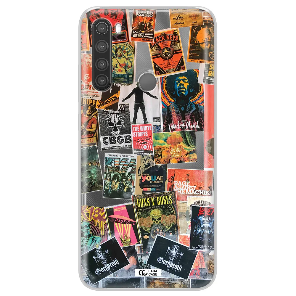 a collection of posters on a wall Xiaomi Note 8 Clear TPU Case