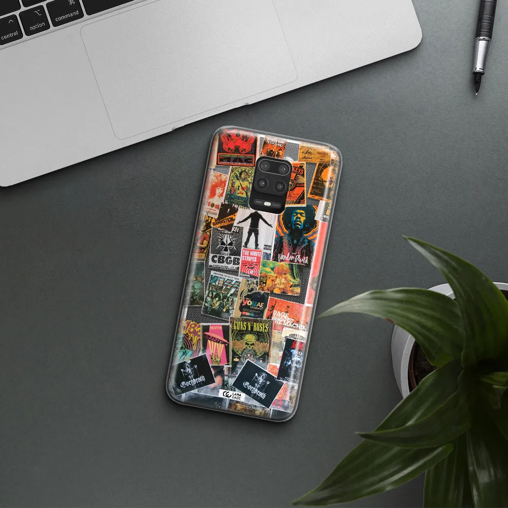 a collection of posters on a wall Xiaomi Note 9S Clear TPU Case