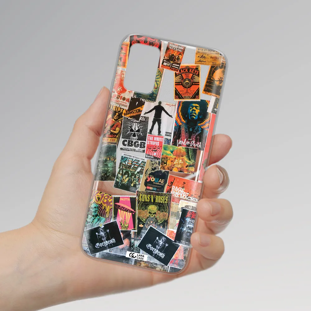 a collection of posters on a wall Xiaomi Poco M3 Clear TPU Case