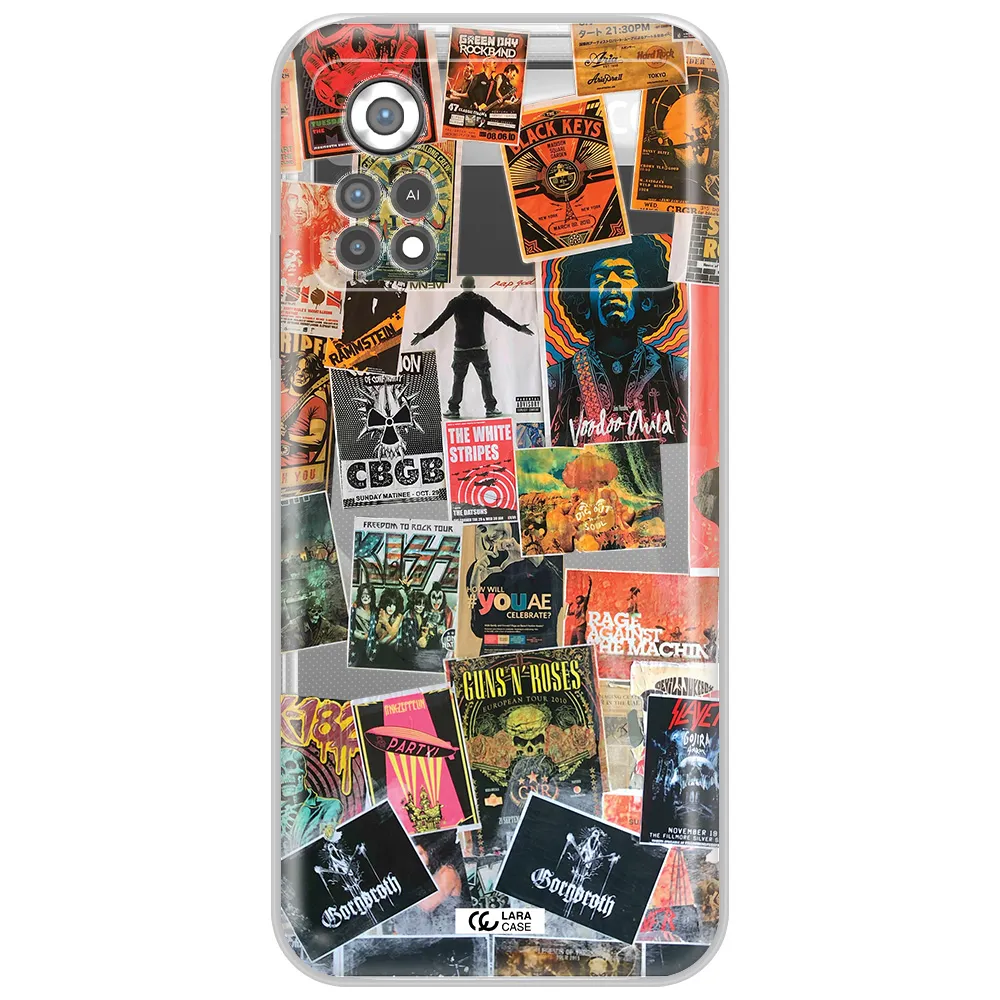 a collection of posters on a wall Xiaomi Poco X4 Pro Clear TPU Case