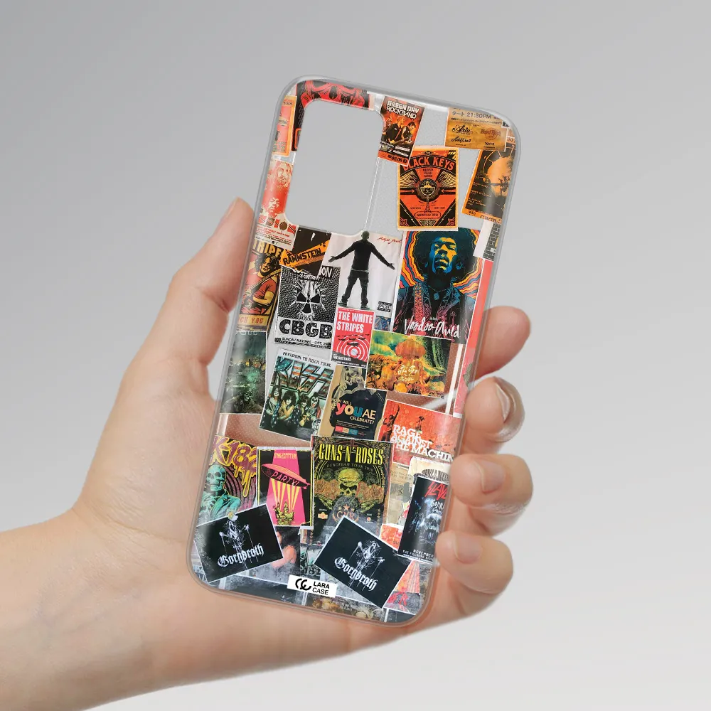 a collection of posters on a wall Xiaomi Redmi 10 Clear TPU Case