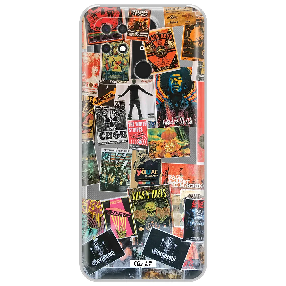a collection of posters on a wall Xiaomi Redmi 10C Clear TPU Case