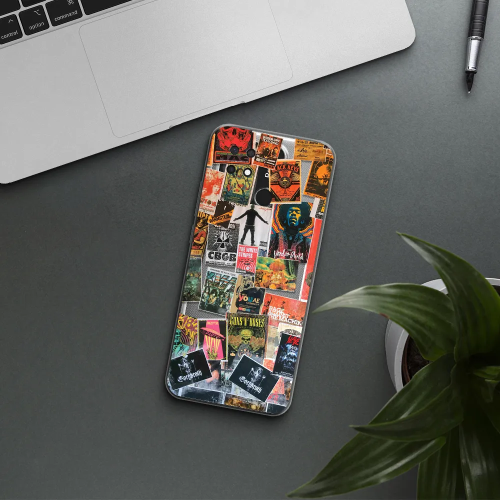 a collection of posters on a wall Xiaomi Redmi 10C Clear TPU Case
