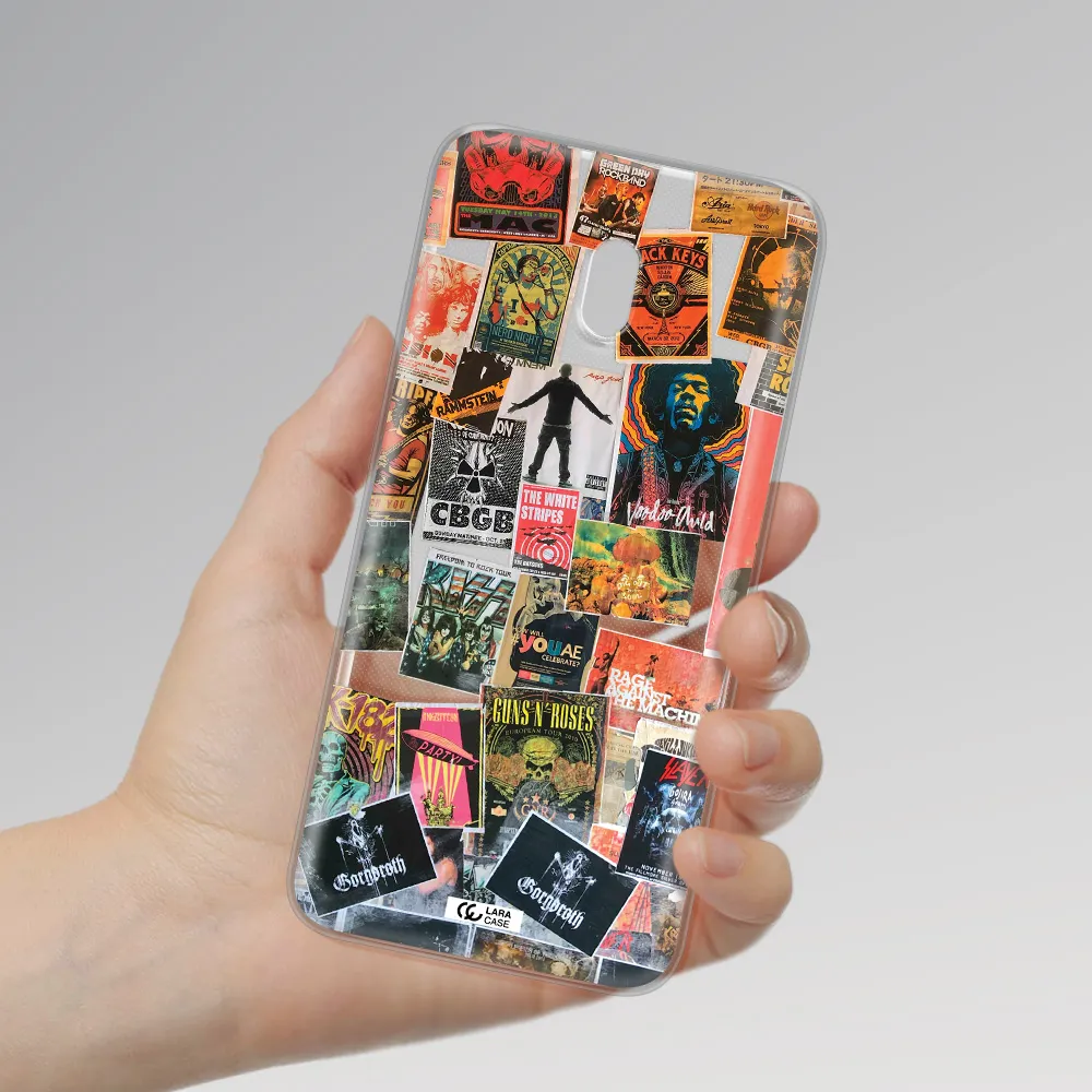 a collection of posters on a wall Xiaomi Redmi 8A Clear TPU Case