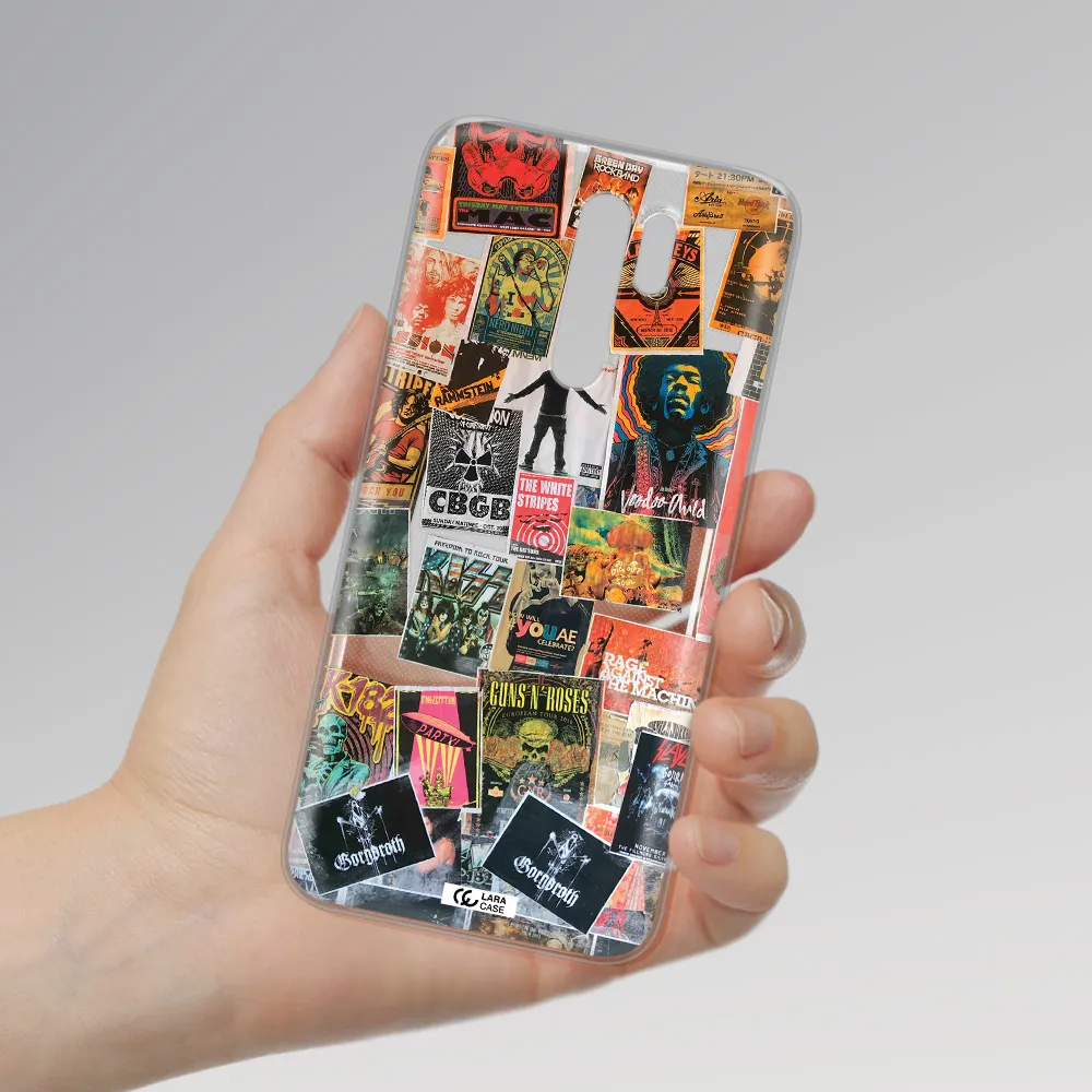 a collection of posters on a wall Xiaomi Redmi 9 Clear TPU Case