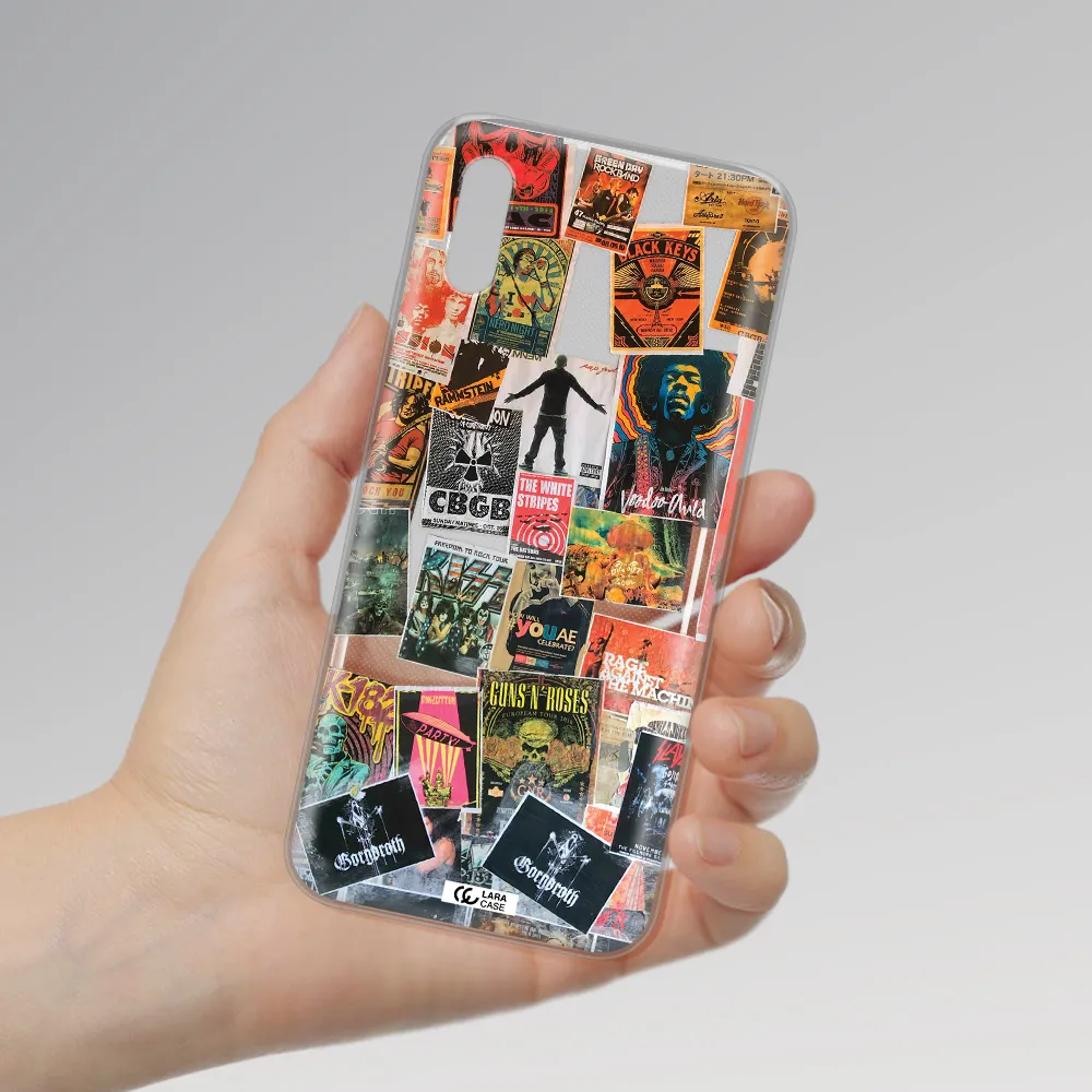 a collection of posters on a wall Xiaomi Redmi 9A Clear TPU Case