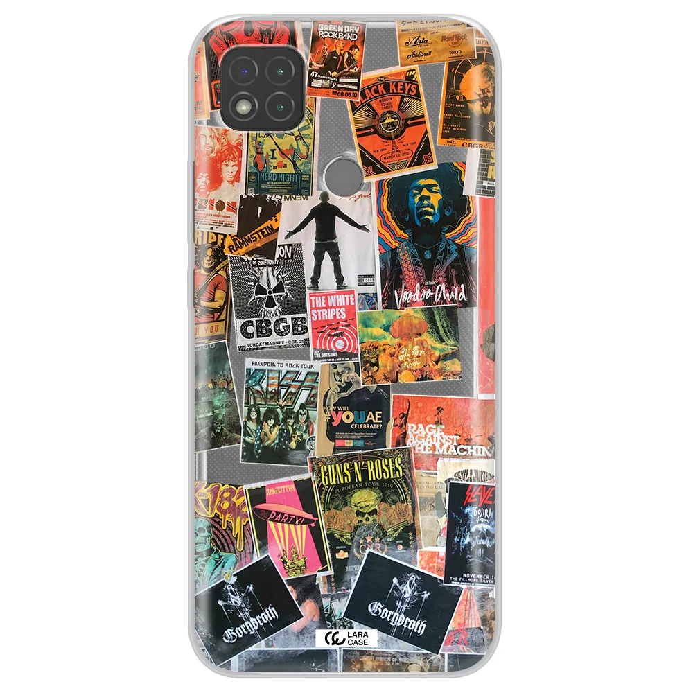 a collection of posters on a wall Xiaomi Redmi 9C Clear TPU Case