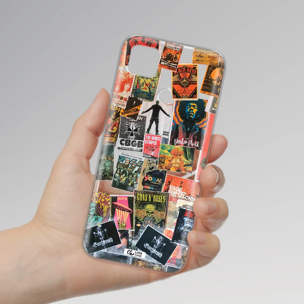 a collection of posters on a wall Xiaomi Redmi 9C Clear TPU Case