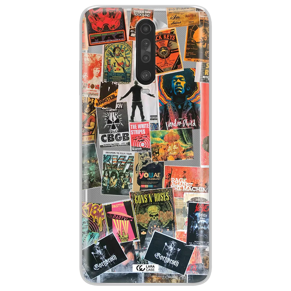 a collection of posters on a wall Xiaomi Redmi K30 Clear TPU Case