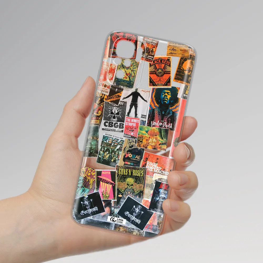 A Collection Of Posters On A Wall Xiaomi Redmi Note 10S Clear Tpu Case