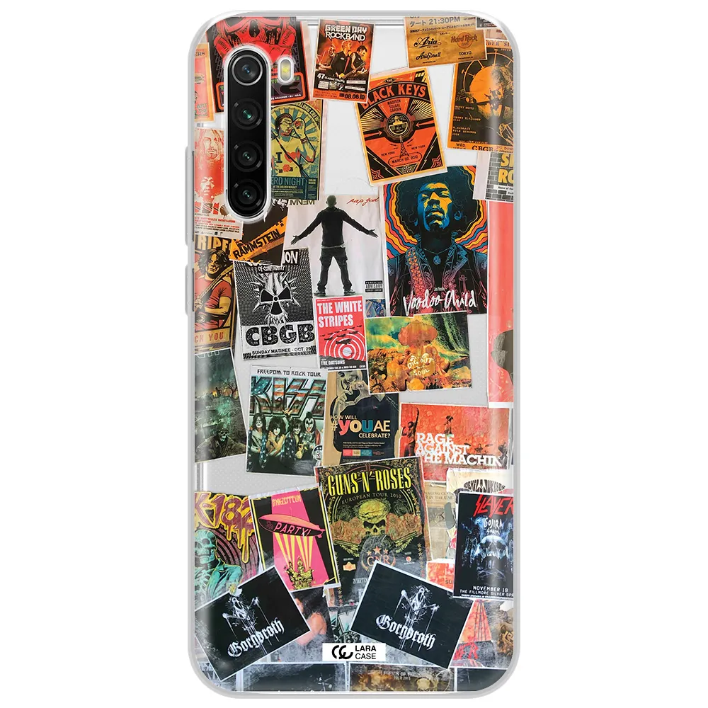 A Collection Of Posters On A Wall Xiaomi Redmi Note 8T Clear Tpu Case