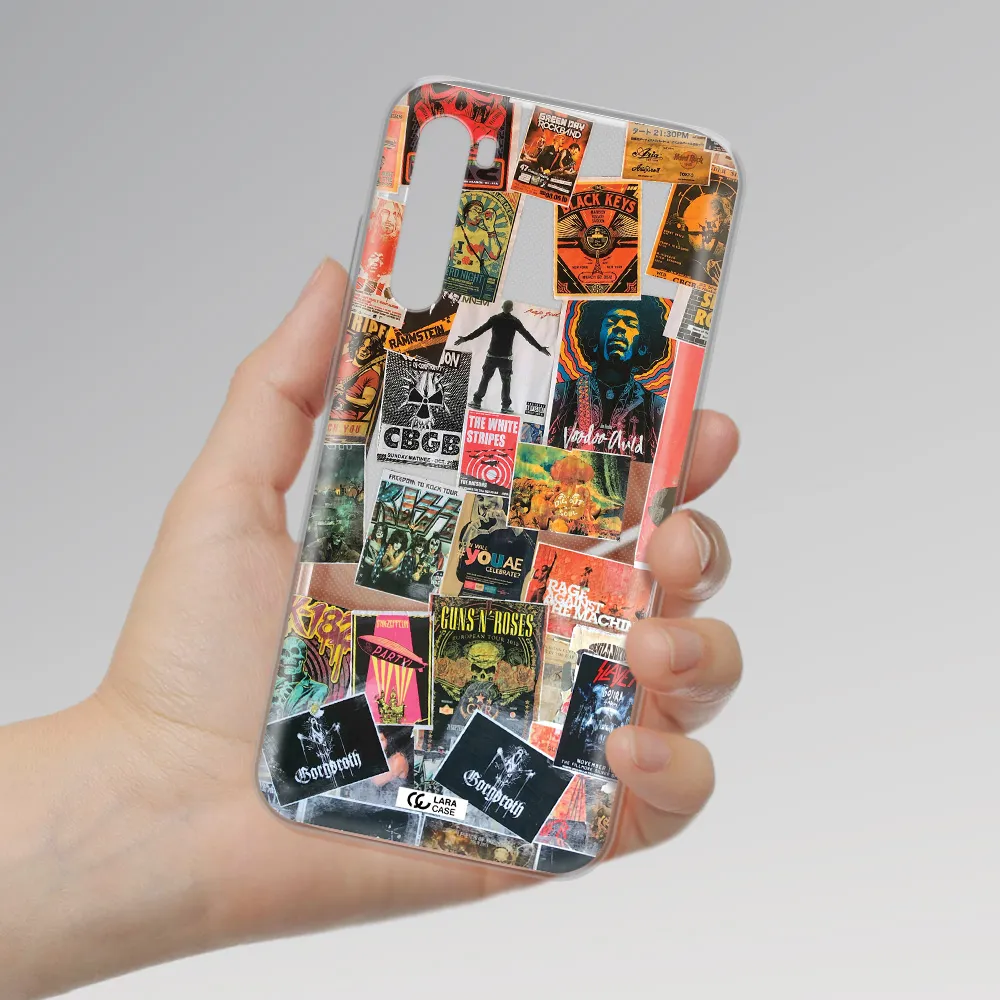 A Collection Of Posters On A Wall Xiaomi Redmi Note 8T Clear Tpu Case