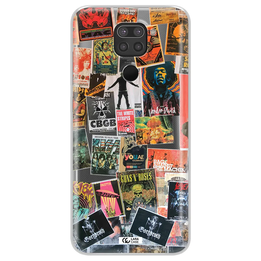 a collection of posters on a wall Xiaomi Redmi Note 9 Clear TPU Case