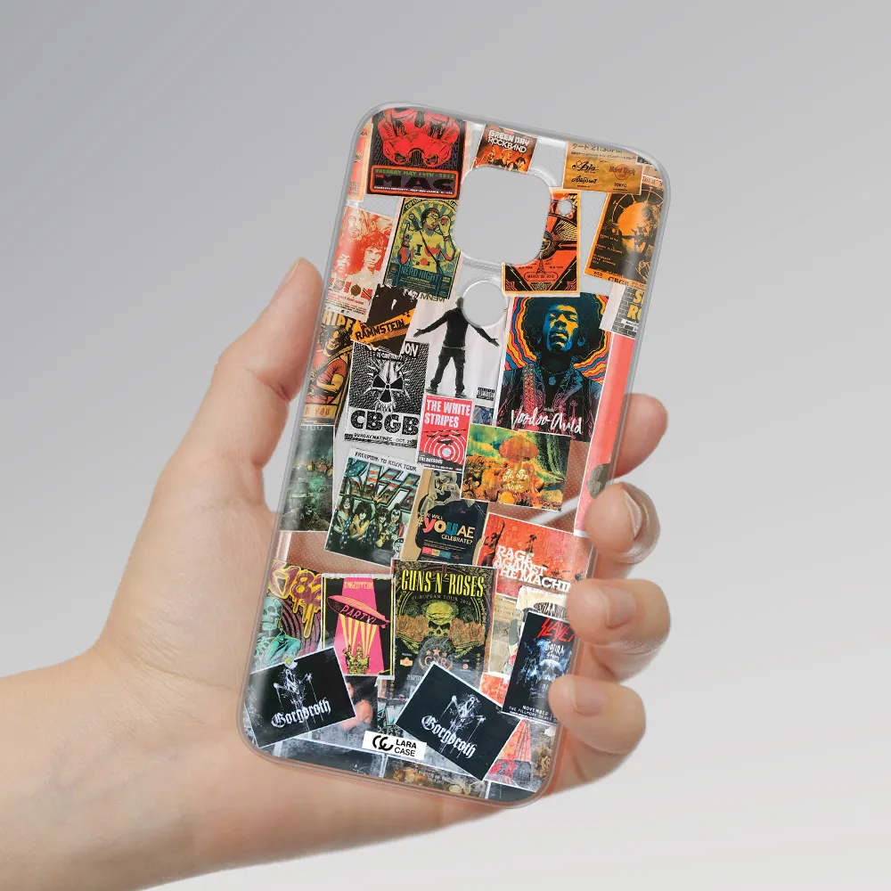 a collection of posters on a wall Xiaomi Redmi Note 9 Clear TPU Case