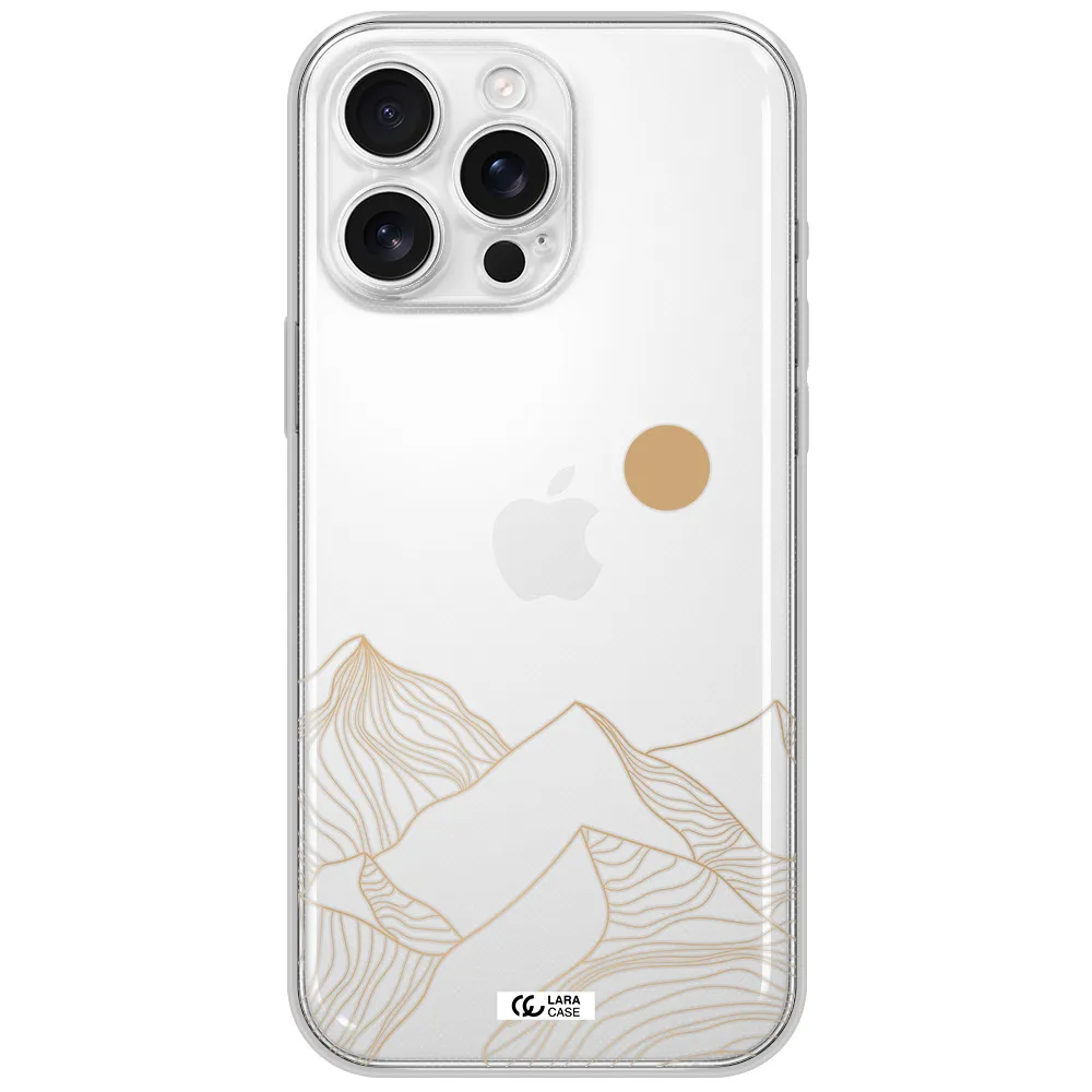 A Mountain Range With A Sun In The Background Apple Iphone 16 Pro Max Clear Tpu Case