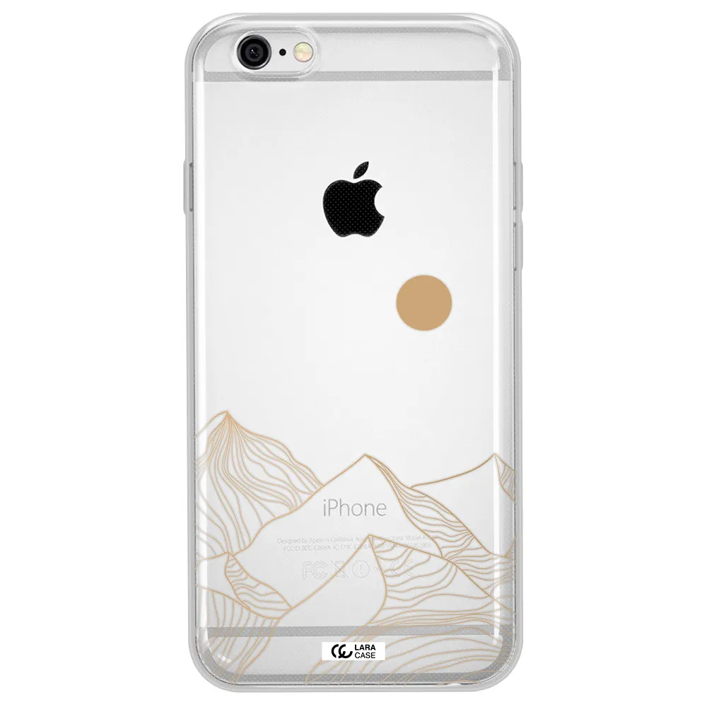 a mountain range with a sun in the background Apple iPhone 6 plus Clear TPU Case