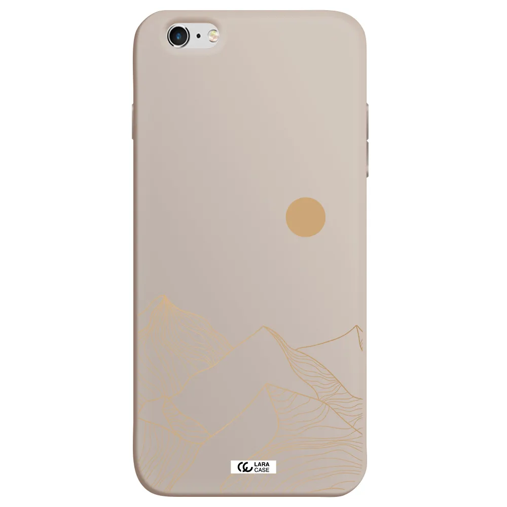 a mountain range with a sun in the background Apple iPhone 6 plus Silicone Stone Case