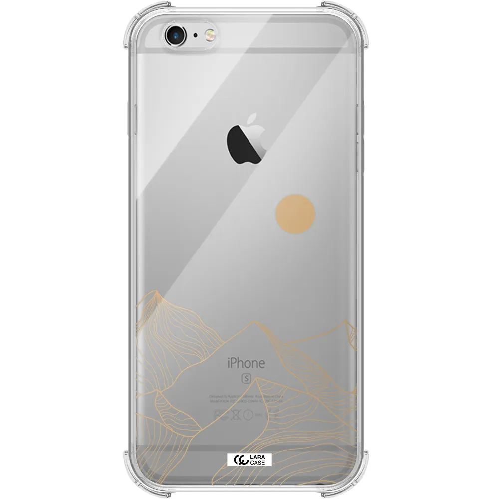 a mountain range with a sun in the background Apple iPhone 6S Clear PC Case