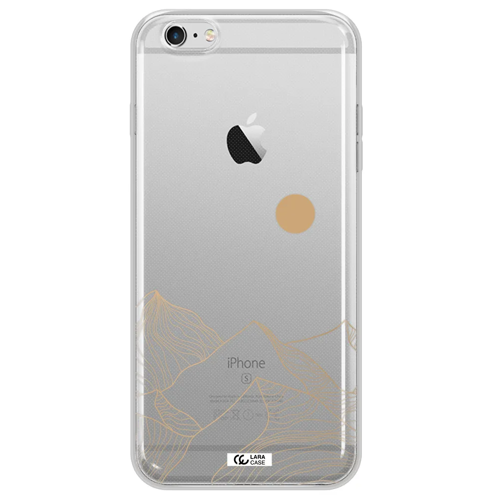 a mountain range with a sun in the background Apple iPhone 6S Clear TPU Case