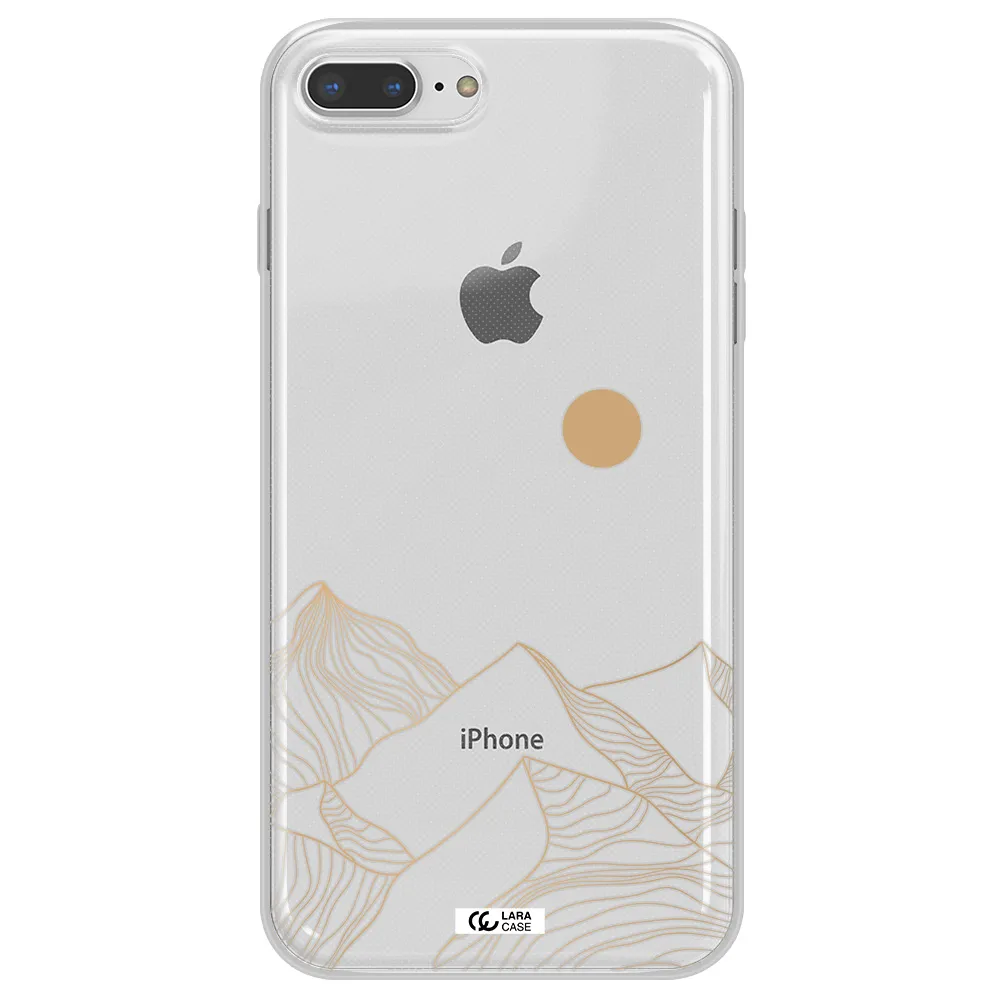 a mountain range with a sun in the background Apple iPhone 7 plus Clear TPU Case