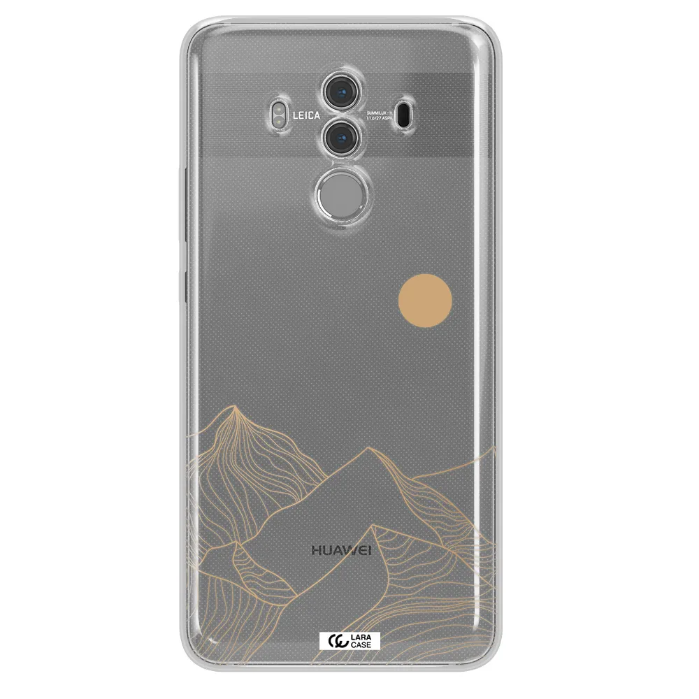 a mountain range with a sun in the background Huawei Mate 10 Pro Clear TPU Case