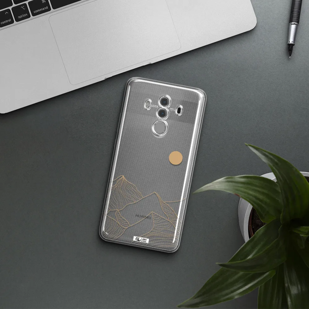 a mountain range with a sun in the background Huawei Mate 10 Pro Clear TPU Case