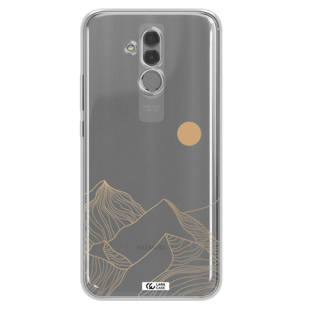 a mountain range with a sun in the background Huawei Mate 20 Lite Clear TPU Case