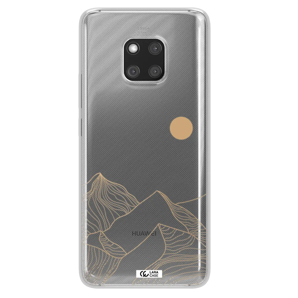a mountain range with a sun in the background Huawei Mate 20 Pro Clear TPU Case