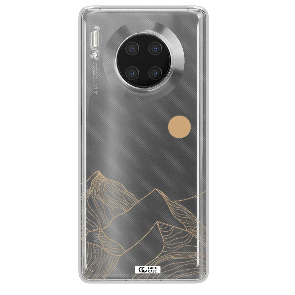 a mountain range with a sun in the background Huawei Mate 30 Pro Clear TPU Case