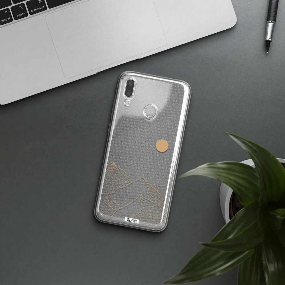 a mountain range with a sun in the background Huawei P Smart 2019 Clear TPU Case