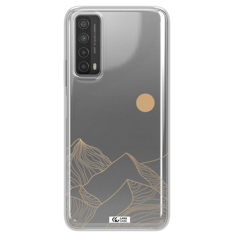 a mountain range with a sun in the background Huawei P Smart 2021 Clear TPU Case