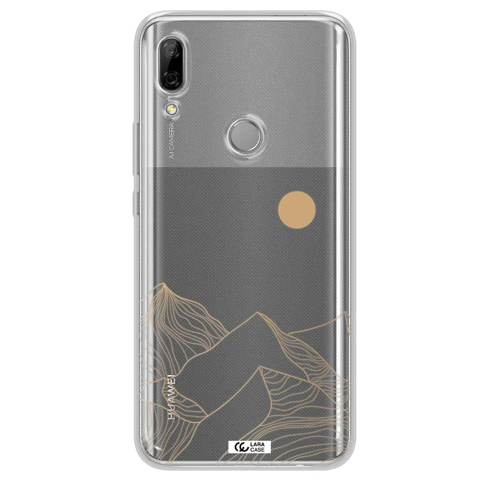 a mountain range with a sun in the background Huawei P Smart Z Clear TPU Case